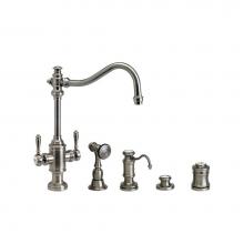 Waterstone 8020-4-SG - Waterstone Annapolis Two Handle Kitchen Faucet - 4pc. Suite