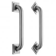 Jaclo 2712-PCH - 12'' Deluxe Grab Bar with Contemporary Square/Diamond Flange