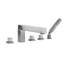 Jaclo 5404-A-470-TRIM-RG - CUBIX® Roman Tub Set with Cube Handles and Angled Handshower