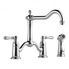 Brizo 62536LF-PC - Tresa: Two Handle Bridge Kitchen Faucet with Spray