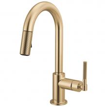 Brizo 63943LF-GL - Litze® Pull-Down Prep Faucet with Arc Spout - Knurled Handle