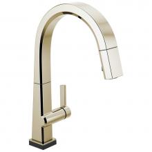 Delta Faucet 9193T-PN-DST - Pivotal™ Single Handle Pull Down Kitchen Faucet with Touch2O® Technology