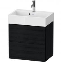 Duravit LC621901616 - L-Cube Two Drawer Wall-Mount Vanity Unit Oak Black