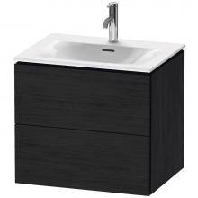 Duravit LC630501616 - L-Cube Two Drawer Wall-Mount Vanity Unit Oak Black