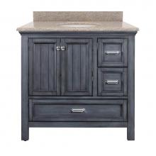 Foremost BABVT3722D-MB - Brantley 37'' Harbor Blue Vanity with Mohave Beige Granite Top