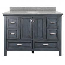 Foremost BABVT4922D-RG - Brantley 49'' Harbor Blue Vanity with Rushmore Grey Granite Top