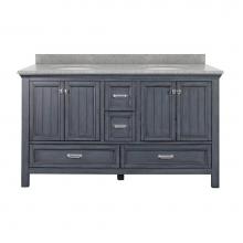 Foremost BABVT6122D-RG - Brantley 61'' Harbor Blue Vanity with Rushmore Grey Granite Top