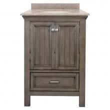 Foremost BAGVT2522D-MB - Brantley 25'' Distressed Grey Vanity with Mohave Beige Granite Top