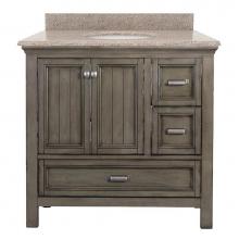 Foremost BAGVT3722D-MB - Brantley 37'' Distressed Grey Vanity with Mohave Beige Granite Top