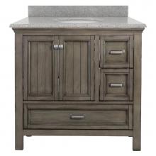 Foremost BAGVT3722D-RG - Brantley 37'' Distressed Grey Vanity with Rushmore Grey Granite Top