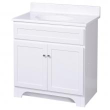 Foremost COWAT3018 - Columbia 30 inch white bath vanity with cultured marble vanity