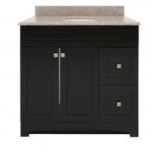 Foremost MXBVT3722-MB - Monterrey 37'' Black Coffee Vanity with Mohave Beige Granite Top