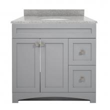 Foremost MXGVT3722-RG - Monterrey 37'' Cool Grey Vanity with Rushmore Grey Granite Top