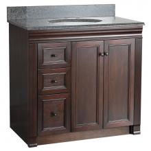 Foremost SHEA3621DL - Shawna 36 inch tobacco bath vanity with left side