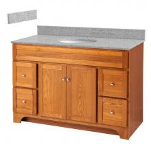 Foremost WROAT4821D-8M - Worthington 48'' Oak Vanity with Rushmore Grey Granite Top