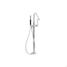 Kohler T97344-4-CP - Stillness® floor-mount bath filler trim with handshower