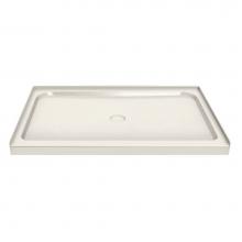 Maax 102002-000-007 - MAAX 47.75 in. x 34.125 in. x 4.125 in. Rectangular Alcove Shower Base with Center Drain in Biscui