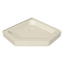 Maax 105045-000-004 - NA 42.125 in. x 42.125 in. x 6.125 in. Neo-Angle Corner Shower Base with Center Drain in Bone