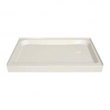 Maax 105056-L-000-007 - MAAX 59.75 in. x 32.125 in. x 6.125 in. Rectangular Alcove Shower Base with Left Drain in Biscuit