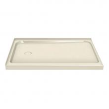 Maax 105594-L-000-004 - MAAX 59.75 in. x 36.25 in. x 4.125 in. Rectangular Corner Shower Base with Left Drain in Bone