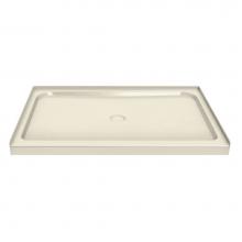 Maax 105716-000-004 - MAAX 59.75 in. x 42.125 in. x 4.125 in. Rectangular Alcove Shower Base with Center Drain in Bone