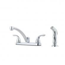 Pfister G135-8000 - G135-8000 - Chrome - Two Handle Kitchen Faucet with Spray