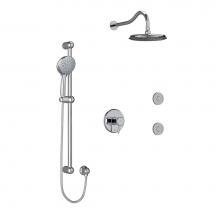 Riobel KIT3545RTC-6 - Type T/P (thermostatic/pressure balance) 1/2'' coaxial 3-way system, hand shower rail, e