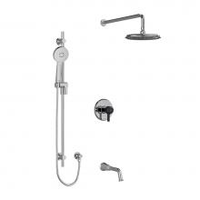 Riobel KIT1345MMRDJCBK-6-SPEX - Type T/P (thermostatic/pressure balance) 1/2'' coaxial 3-way system with hand shower rai