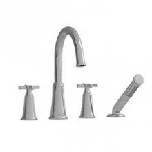 Riobel MMRD12+C - 4-piece deck-mount tub filler with hand shower