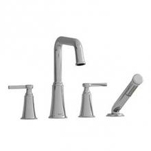 Riobel MMSQ12LC - 4-piece deck-mount tub filler with handshower