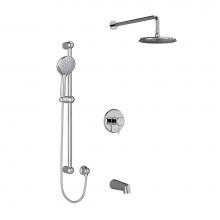 Riobel KIT1345GNC - Type T/P (thermostatic/pressure balance) 1/2'' coaxial 3-way system with hand shower rai