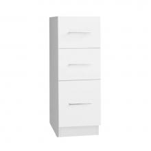 Ronbow 621812-E23 - 12'' Eco-Friendly Freestanding Bathroom Storage Drawer Bank in Glossy White