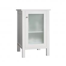 Ronbow 686019-1-E23 - 19'' Albany Bathroom Side Cabinet with Frosted Glass Door in Glossy White