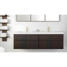 Wet Style FRL48WM-R-12 - Furniture Frame Linea - Vanity Wall-Mount 48 X 22 - 4 Drawers, Horse Shoe Drawers On Right, Full D