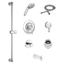 American Standard TU662215.002 - Commercial Shower System Trim Kit 1.5 gpm/5.7 Lpm With 36-Inch Slide Bar, Hand Shower and Tub Spou