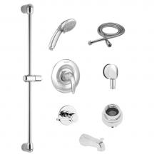 American Standard TU662225.002 - Commercial Shower System Trim Kit 2.5 gpm/9.5 Lpm With 36-Inch Slide Bar, Hand Shower and Tub Spou