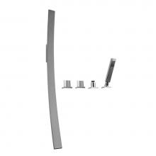 Graff G-6051-C14B-PC - Luna Wall-Mounted Tub Filler w/Deck-Mounted Handles/Handshower Set