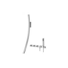 Graff G-6054-C14U-PN - Luna Wall-Mounted Tub Filler w/Wall-Mounted Handles & Handshower Set