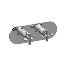 Graff G-8047H-C17E0-PC-T - M-Series Round 2-Hole Trim Plate with Terra Handles (Horizontal Installation)