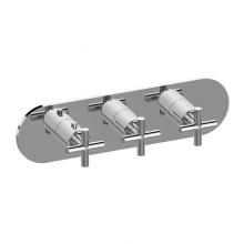 Graff G-8056H-C17E0-PC-T - M-Series Round 3-Hole Trim Plate with Terra Handles (Horizontal Installation)