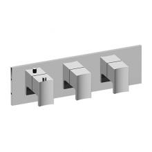 Graff G-8057H-LM36E0-PC-T - Sade/Targa Square M-Series Valve Trim with Three Handles (Horizontal Orientation)