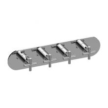 Graff G-8058H-C17E0-PC-T - M-Series Round 4-Hole Trim Plate with Terra Handles (Horizontal Installation)