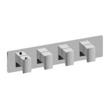 Graff G-8059H-LM36E0-PC-T - Sade/Targa Square M-Series Valve Trim with Four Handles (Horizontal Orientation)