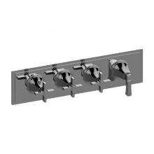 Graff G-8079H-3C1L-BK-T - Finezza UNO M-Series Valve Trim with Four Handles (Horizontal Orientation)