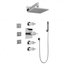 Graff GC1.122A-C14S-PC - Contemporary Square Thermostatic Set w/Body Sprays & Handshower (Rough & Trim)