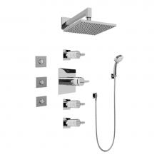 Graff GC1.132A-C14S-PC - Contemporary Square Thermostatic Set w/Body Sprays & Handshower (Rough & Trim)