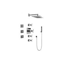 Graff GC1.122A-C9S-PC-T - Contemporary Square Thermostatic Set w/Body Sprays & Handshower ( Trim Only)