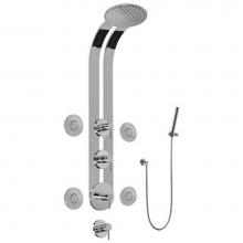 Graff GD1.120A-LM37S-PC - Round Thermostatic Ski Shower Set w/Body Sprays & Handspray (Rough & Trim)