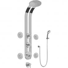 Graff GD1.130A-LM37S-PC - Round Thermostatic Ski Shower Set w/Body Sprays & Handspray (Rough & Trim)