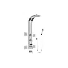 Graff GE1.130A-LM40S-PC-T - Square Thermostatic Ski Shower Set w/Body Sprays & Handshowers (Trim Only)